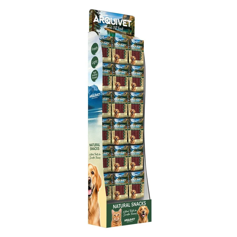 Expositor en tablero DM para Natural Snacks (bolsas 100g)