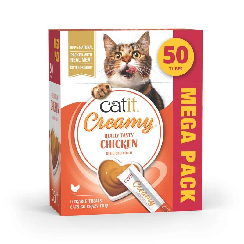 Snacks para gatos Catit Creamy – 50 Tubos