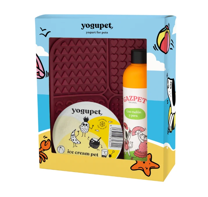 Yogupet SUMMERBOX XIII para Perros y Gatos. Pack Verano con Helado, Gazpet y Comedero