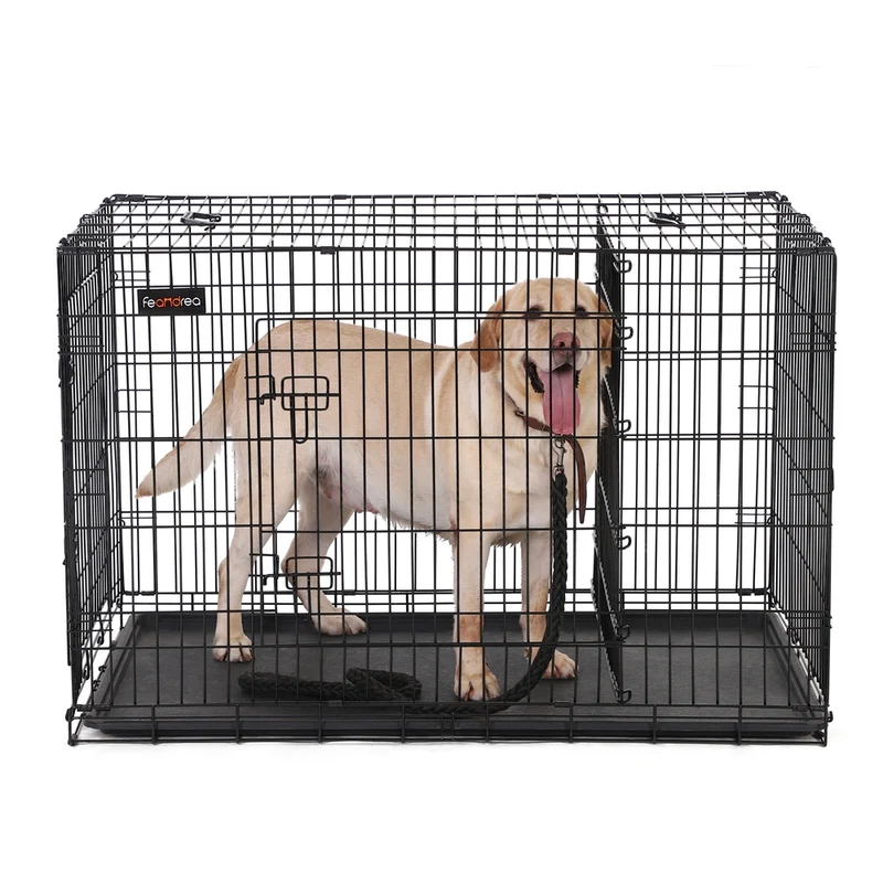 Jaula para Perros con 2 Pertas Negro