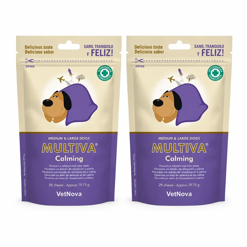 Multiva Vetnova Multiva Calming Perros Medios Y Grandes, 25 Chews , pack 2