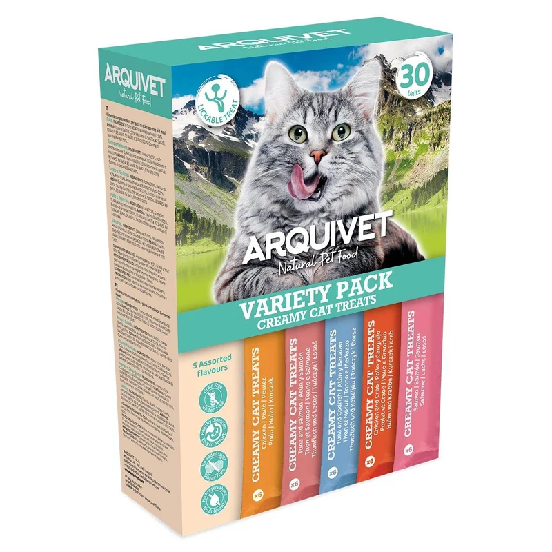 Snacks cremosos - Variety Pack 5 sabores - Creamy Cat Treats