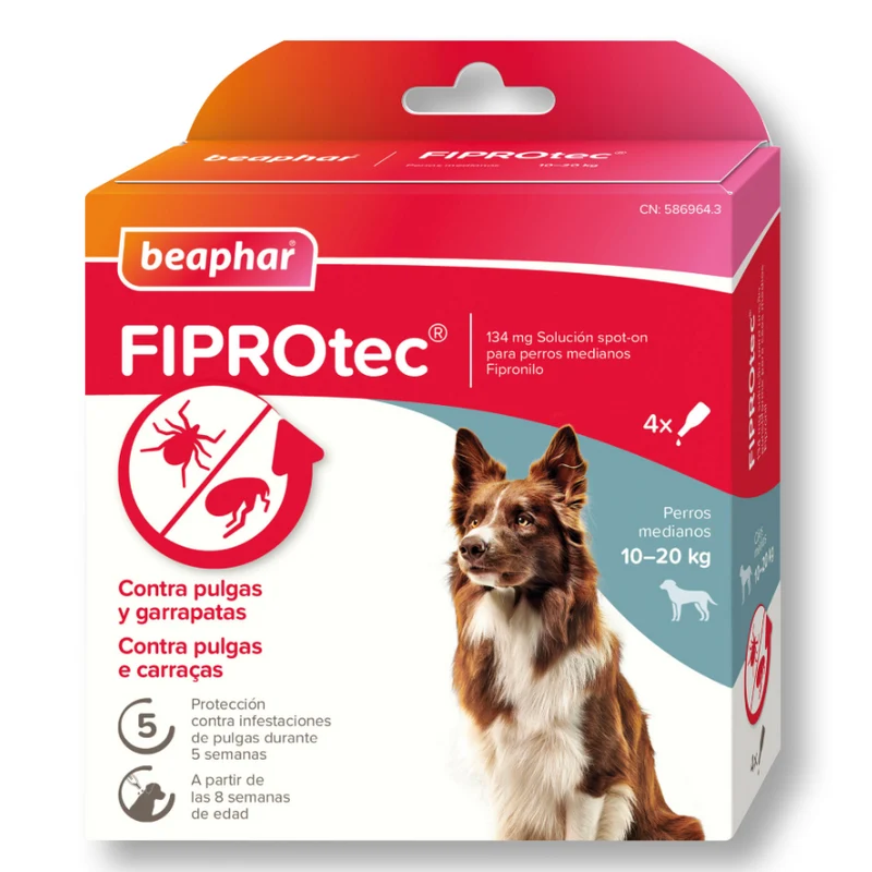 Beaphar FIPROtec® Pipeta Antiparasitaria Perro Pequeño 10-20 kg – 4 Pipetas
