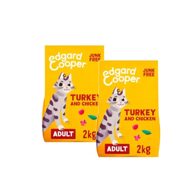 Edgard & Cooper Pienso Gato Adulto Pavo y Pollo, Pack 2 x 2 kg