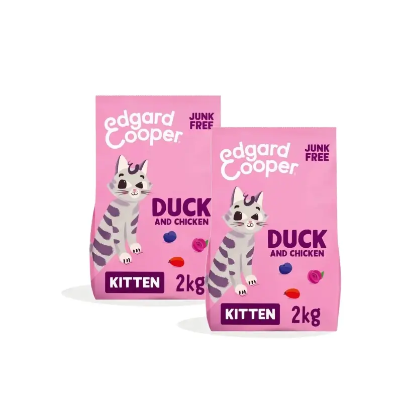 Edgard & Cooper Pienso Gato Kitten Pato, Pack 2 x 2 kg
