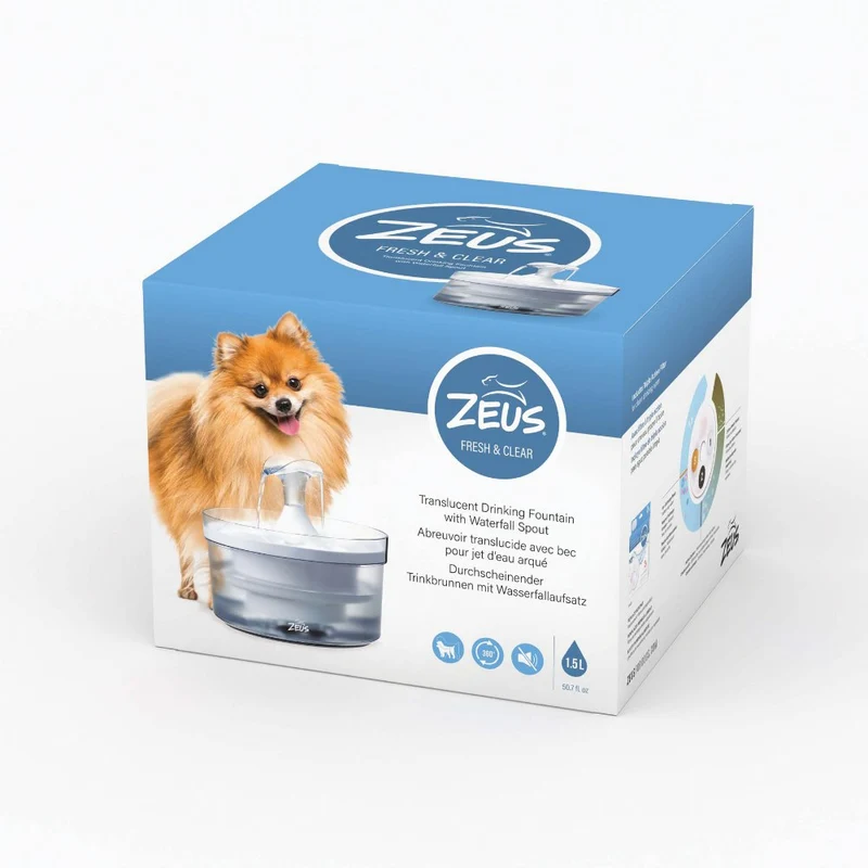 Bebedero fuente para perros pequeños Zeus Fresh & Clear - 1,5L