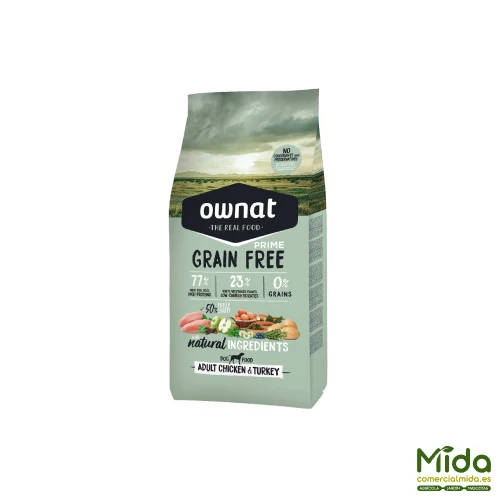 Pienso OWNAT Grain Free Prime Adult Pollo & Pavo para Perros