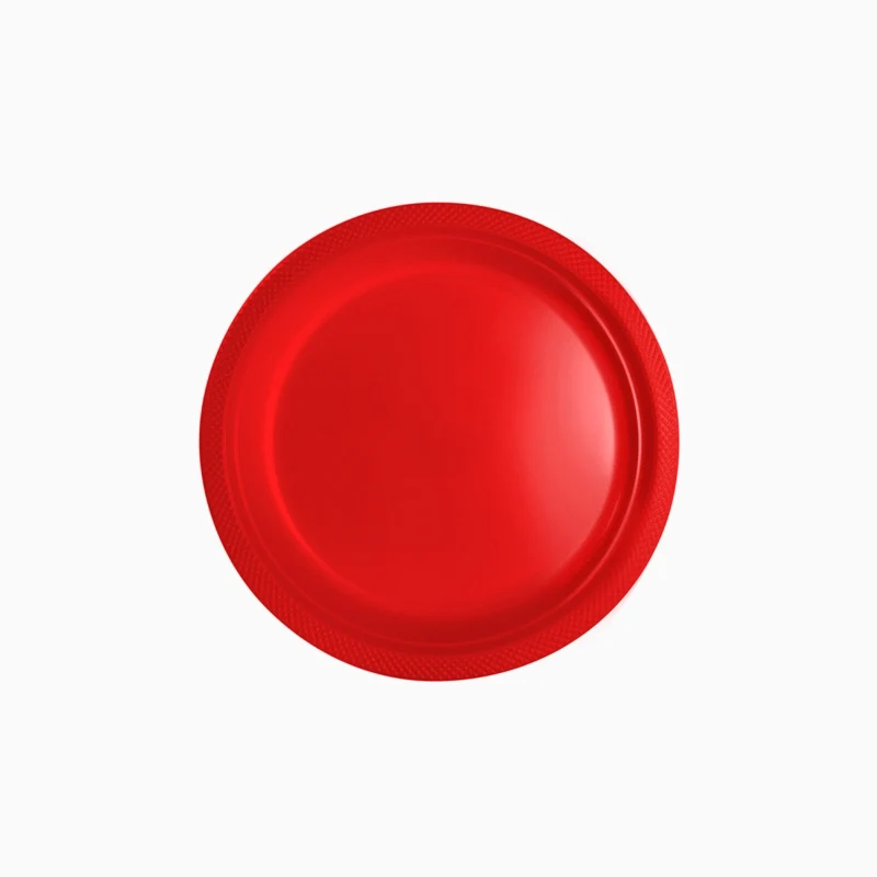 Plato Plástico Reutilizable PS Llano Redondo Postre Premium Ø 17 cm Rojo (480 uds)