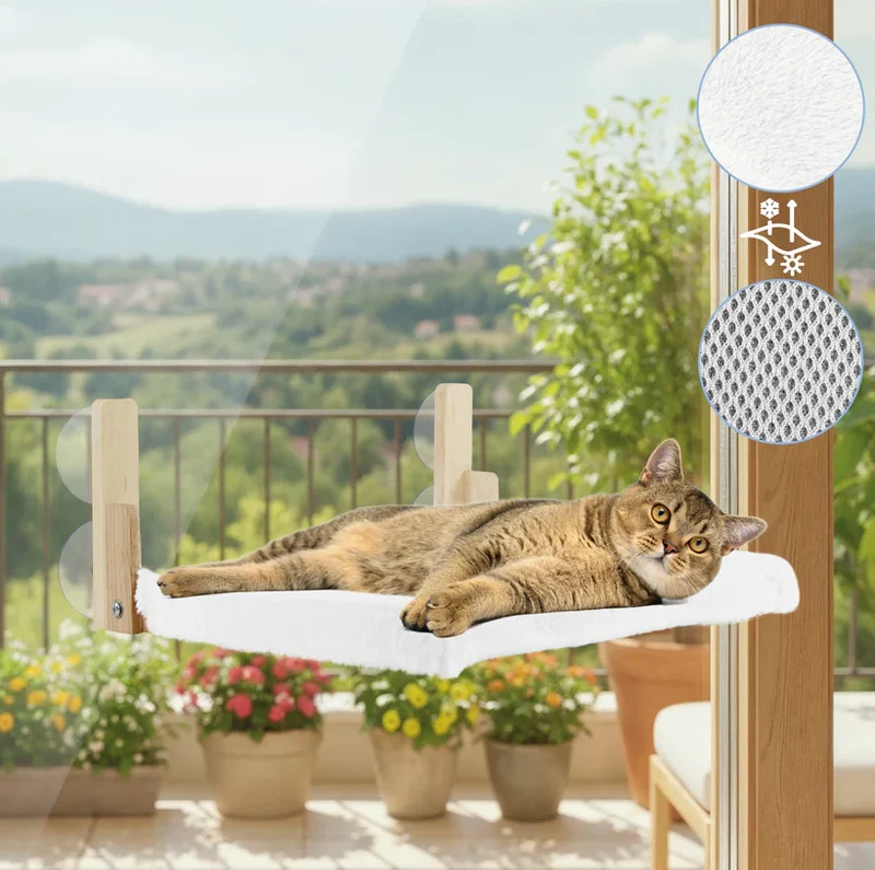 Hamaca de Ventana para Gatos - Blanca