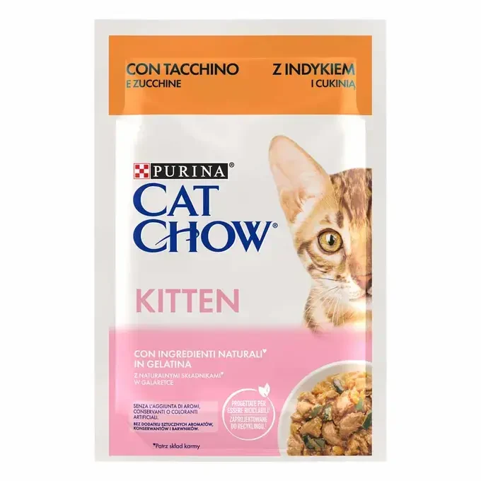 Purina Cat Chow Kitten Pavo Con Calabacín 85g