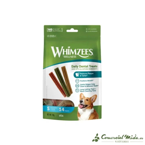 SNACKS WHIMZEES BAG STIX S WEEK Snacks Dental para Perros de Razas Pequeñas 14UDS
