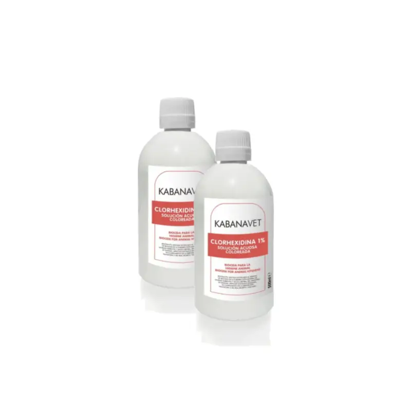 Desinclor (Rojo) Solución Antiséptica Clorhexidina 1% Para Uso Animal, Pack 2 x 500 ml