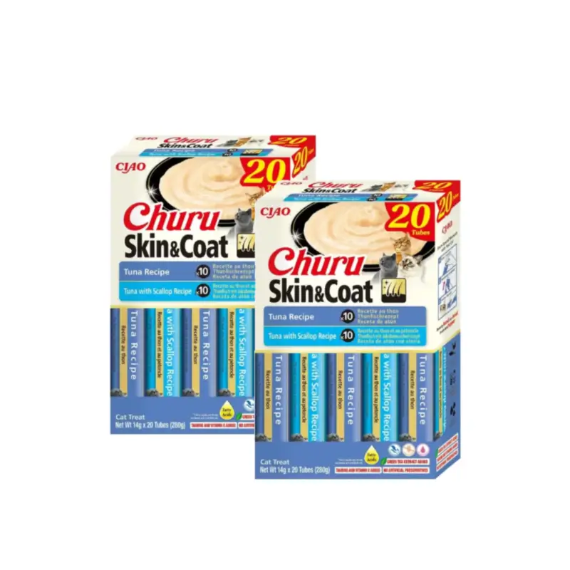 Churu Cat Variedades Skin&Coat De Atún, Pack 2 x 20 Unidades
