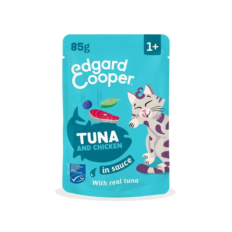 Edgard & Cooper Atún & Pollo En Salsa Adulto, 12x85 gr