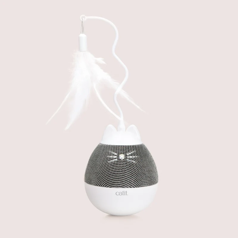 Dispensador se snacks y juguete con pluma para gatos Catit PIXI Spinner