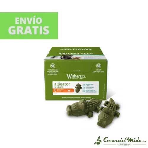 SNACKS WHIMZEES ALLIGATOR L Snacks Dental para Perros Grandes 30UDS
