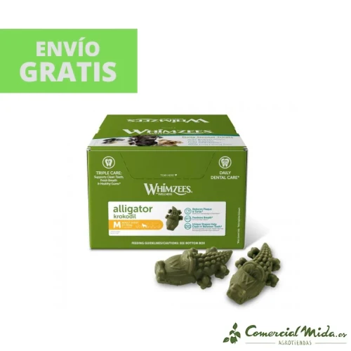 SNACKS WHIMZEES ALLIGATOR M Snacks Dental para Perros Medianos 75UDS