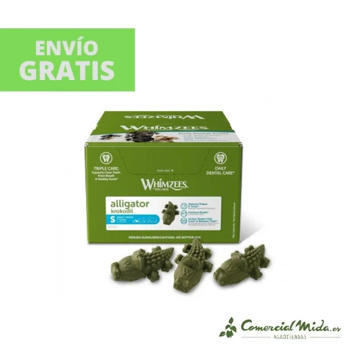 SNACKS WHIMZEES ALLIGATOR S Snacks Dental para Perros Pequeños 150UDS