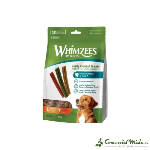 SNACKS WHIMZEES BAG STIX L Snacks Dental para Perros 7UDS