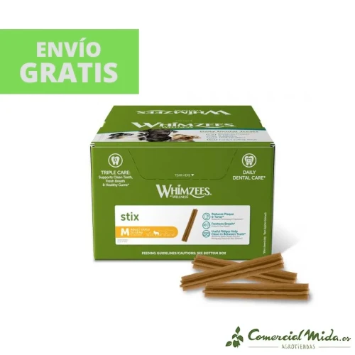 SNACKS WHIMZEES STIX M Snacks Dental para Perros - 100UDS