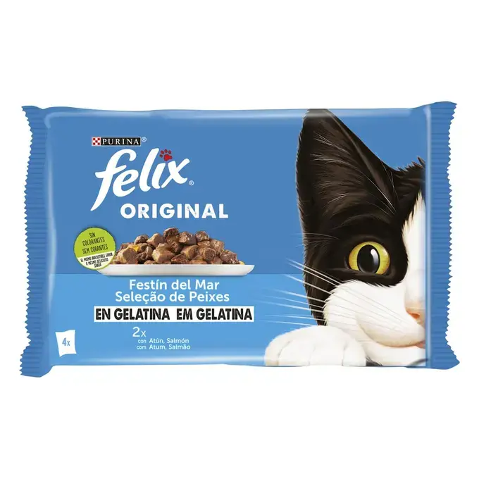 Purina Felix Original Selección De Pescados Sobres En Gelatina 4x85g