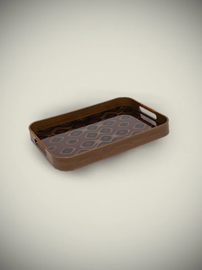 Bandeja Decorativa Rectangular 'Galateo' - Peacock - 51x32,5x4,5 cm