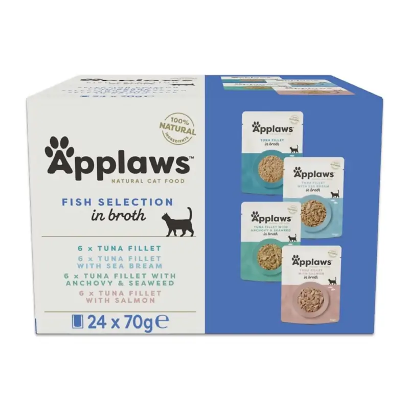 Applaws Cat Sobre Selección Caldo Pescado, 24x70 gr