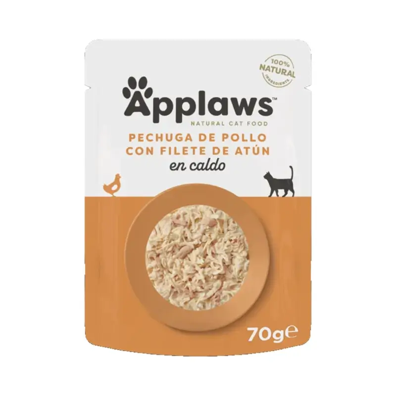 Applaws Cat Sobre Peguga De Pollo Y Filete De Atun, 12x70 gr