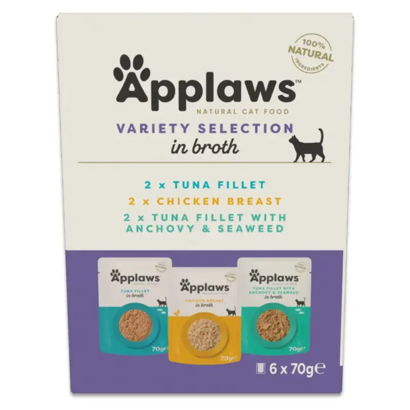 Applaws Cat Sobre Selección Atun Pollo Gelatina Multi, 6x70 gr