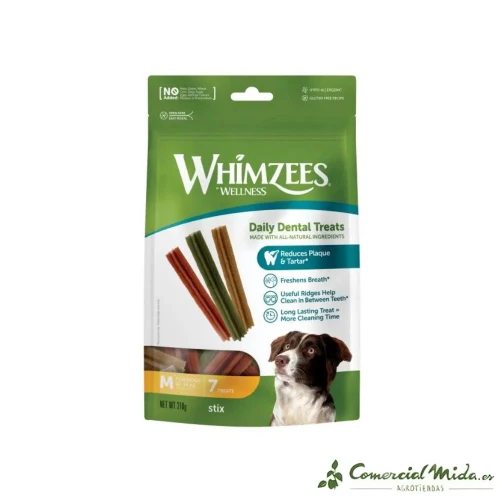 SNACKS WHIMZEES BAG STIX M WEEK Snacks Dental para Perros de Razas Medianas 7UDS
