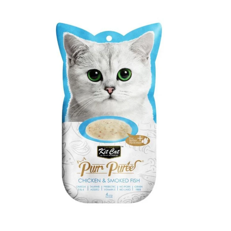 Kit Cat Purr Puree - Pollo Y Pescado Ahumado 60g