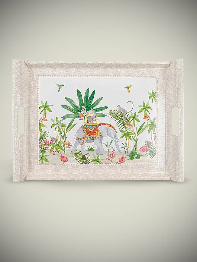 Bandeja Rectangular Con Asas 'Marajah' - 52x37 cm