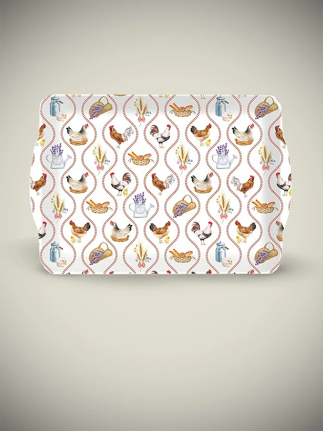 Bandeja Rectangular Pequeña 'Country Life' - 32x22 cm