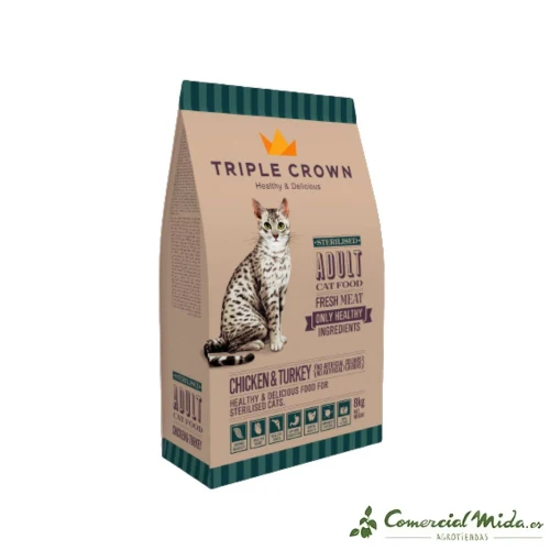 Pienso Gatos Triple Crown Stirilized Cat 8Kg