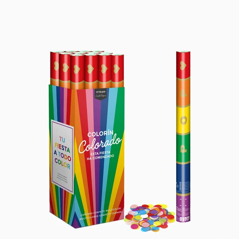 Set 12 Cañones Confeti 60 cm Biodegradable Multicolor (12 uds)
