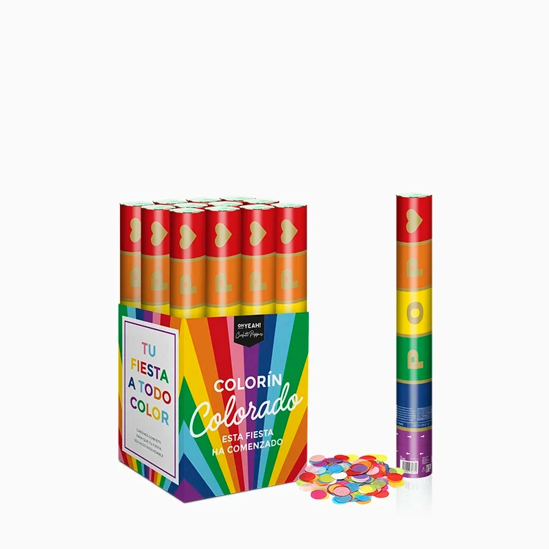 Set 12 Cañones Confeti 40 cm Biodegradable Multicolor (12 uds)