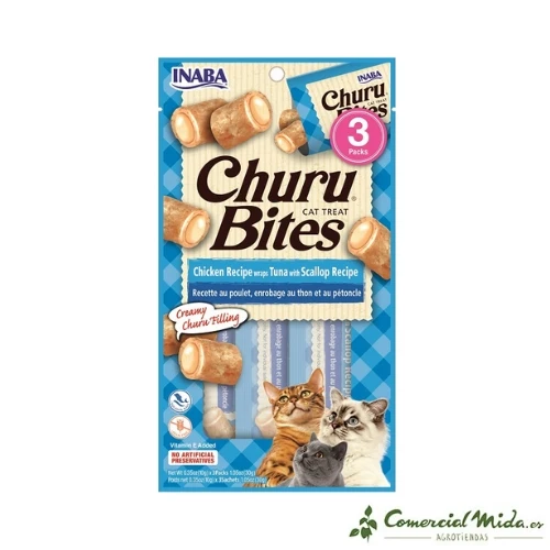 Churu CAT Bites Snack de Atún con Vieira