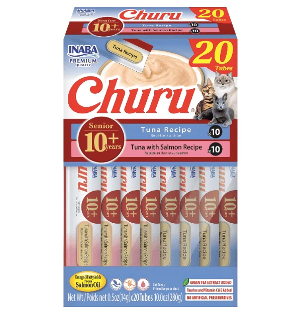 Churu Senior 10+ Variedades de Salmón y Atún 20 unidades