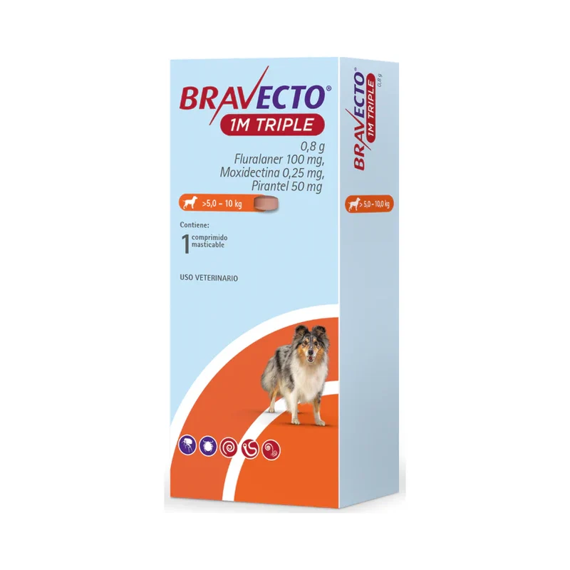BRAVECTO 1 MES TRIPLE 100 MG (5-10KG)
