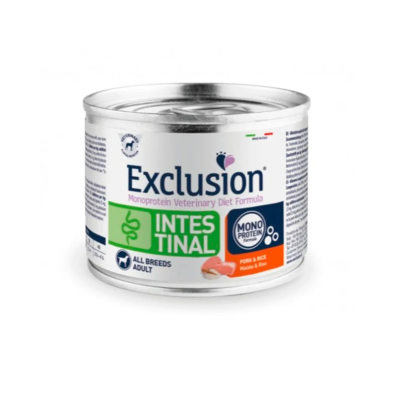 LATA EXCLUSIÓN VET PERRO INTESTINAL CERDO Y ARROZ