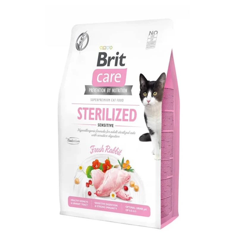 BRIT CARE CAT GF STERILIZED SENSITIVE RABBIT