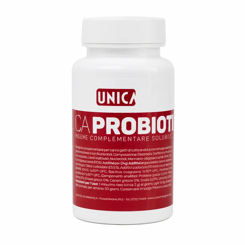 Probiótico de calcio - Probiótico-prebiótico - Vitamina C + D3 - 50 gramos (soluble en agua 2 g/10 L de agua) Unica