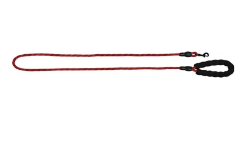 Correa Reflectante Para Perros Con Hilo De Seguridad + Asa Eva Roja 8mmx150cm