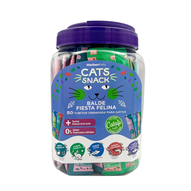 Balde cremosos Cats Snack 5O tubos