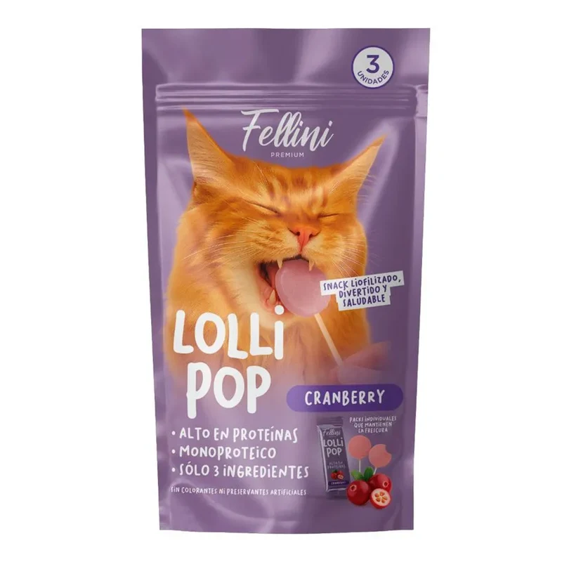 Fellini Snack Lollipop Cranberry 3 UNIDADES