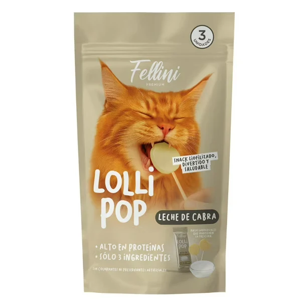 Fellini Snack Lollipop Sabor Leche 3 Unidades