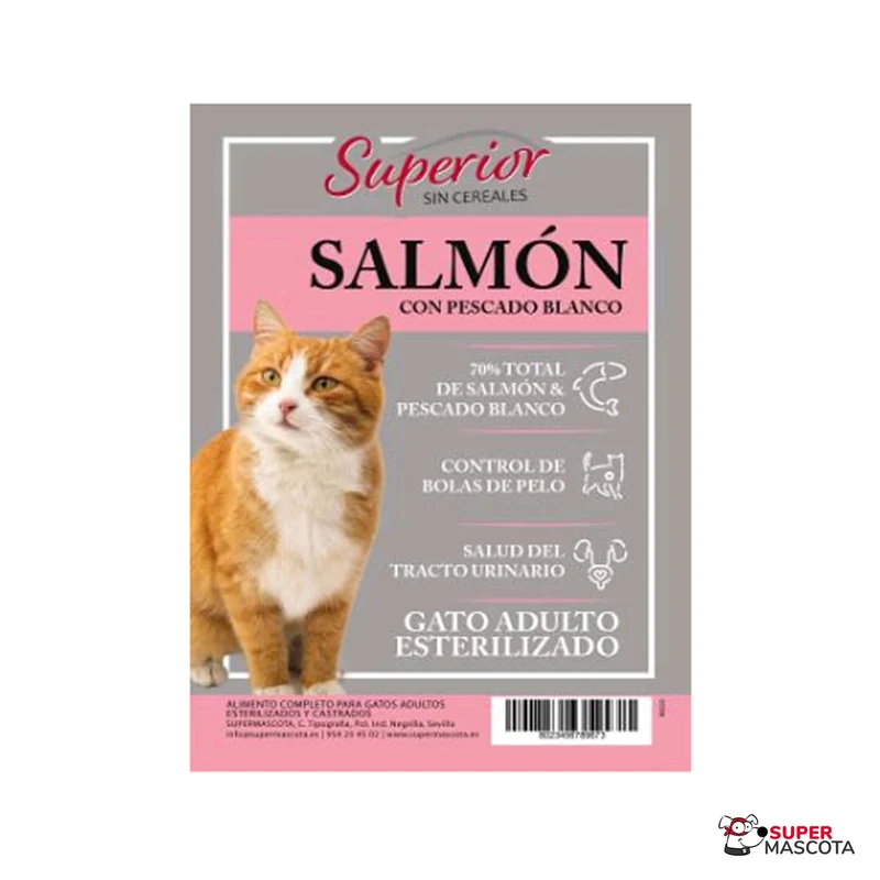 Superior sin cereales Esterilizado Salmón y pescado blanco