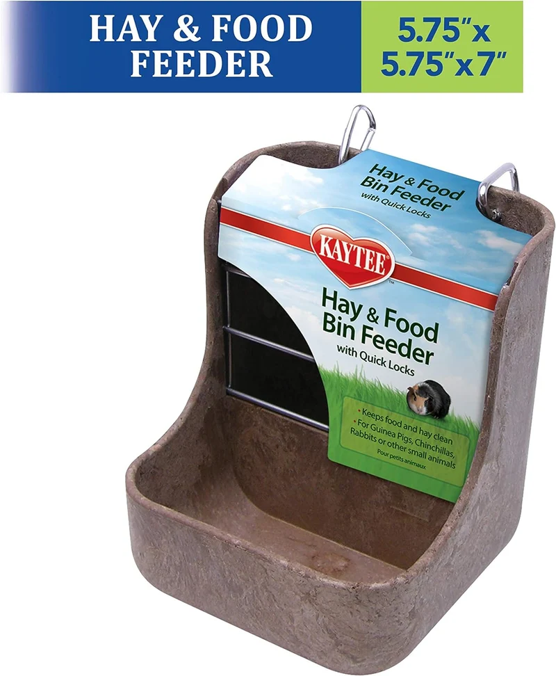 Contenedor de Comida y Heno Kaytee con Comedero Para Animales Pequeños (Diferentes Colores)