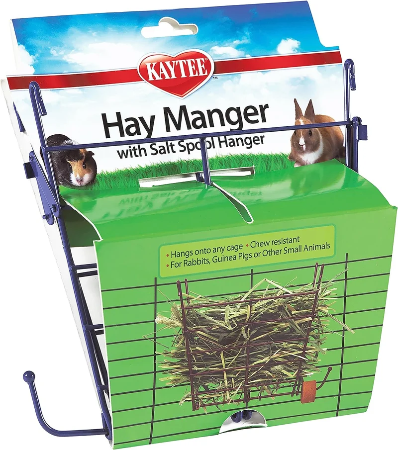 Comedero para Heno Kaytee con Colgador de Sal para Animales Pequeños
