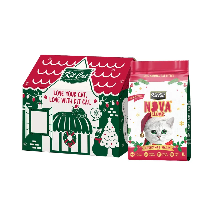 NovaClump Arena 100% Vegetal Navidades Mágicas Kit Cat